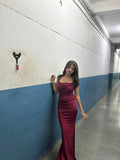 Sexy Mermaid Spaghetti Strap Prom Dresses With Pleated Bodice Party Dress Evening Dresses HZ0311