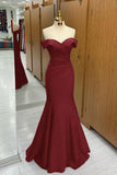 Navy Blue Off-the-shoulder Sweetheart Short Sleeves Long Mermaid Prom Dress Birthday Outfits HZ0311