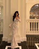 Modest Off The Shoulder Lace Mermaid Long Prom Dresses Formal Party Gown For Women HZ0311