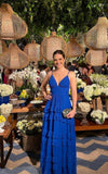Sexy Prom Dress Aesthetic Classy A line Spaghetti Strap Sleeveless Royal Blue Chiffon Prom Gowns HZ0311