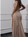 Sexy Senior Prom Dresses High Schools Inspo Mermaid Royal Blue Sweetheart Sequins Slit For Black Girls Semi Formal Grad Long Party Dress HZ0311