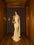 Modest Mermaid One Shoulder Yellow Satin Prom Dresses Inspiration Long Party Evening Dress 18th Birthday Outfits HZ0311