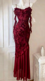 Vintage Mermaid Spaghetti Straps Black Lace Prom Dresses Formal Dress 18th Birthday Outfits Prom Gown HZ0311