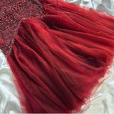 Modest Mermaid Sweetheart Burgundy Tulle With Beads For Women Party Dress Long Formal Prom Dresses 22th Birthday Outfits HZ0311