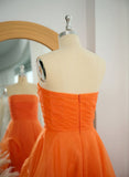 Elegant Ball Gown Strapless Dusty Orange Tulle Evening Women Party Dresses Long Formal Prom Dress 16 Birthday Gown HZ0311