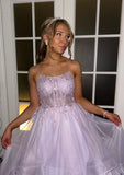 Unique Ball Gown Prom Dress Lilac Lace Formal Long Tiered Evening Party Gowns Vestidos De Dia HZ0311