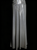 Simple A Line Spaghetti Strap Grey Senior 80s Prom Dresses High School Long Formal Dress HZ0311