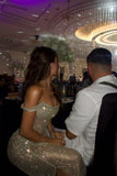 Modest Senior Prom Dresses High Schools Inspiration Mermaid Off The Shoulder Sequin Gold With Slit Semi Formal Grad Long Prom Dress For Teens HZ0311