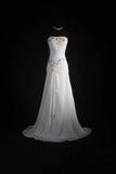 Retro Mermaid Strapless 50s White Chiffon Long Prom Dresses Inspo 18th Birthday Outfits Formal Dress HZ0311