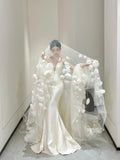 Charming Wedding Dresses Mermaid Sweetheart White Satin Long Brides Dress For Brides Fitted Bridal Gowns HZ0311