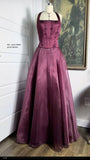 Modest Senior Prom Dresses High Schools Inspiration A Line Halter Burgundy Semi Formal Grad Long Prom Dress For Teens HZ0311