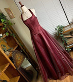Modest Senior Prom Dresses High Schools Inspiration A Line Halter Burgundy Semi Formal Grad Long Prom Dress For Teens HZ0311