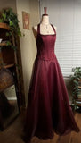 Modest Senior Prom Dresses High Schools Inspiration A Line Halter Burgundy Semi Formal Grad Long Prom Dress For Teens HZ0311