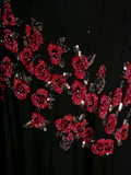 Vintage Mermaid V Neck Black With Beads Bodice College Formal Outfit Long Prom Graduation Dresses For Teens HZ0311
