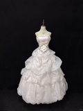 Light Pink Strapless A-Line Vintage Party Dresses Birthday Outfits Ball Gowns, HZ0427