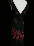 Vintage Mermaid V Neck Black With Beads Bodice College Formal Outfit Long Prom Graduation Dresses For Teens HZ0311