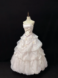 Light Pink Strapless A-Line Vintage Party Dresses Birthday Outfits Ball Gowns, HZ0427