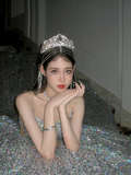Sparkly Ball Gown Strapless Silver Sequin Long Quinceanera Dress Birthday Luxury Sweet 15 16 Birthday Gown HZ0311