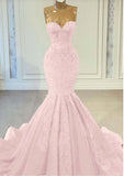 Modest Mermaid Sweetheart Pink Lace Prom Dresses Inspo For Teens Formal Dress Party Outfits Prom Gowns HZ0311
