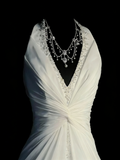 Modest Mermaid V Neck White Chiffon College Formal Outfit Long Prom Graduation Dresses For Teens HZ0311