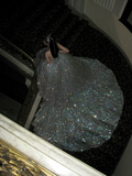 Sparkly Ball Gown Strapless Silver Sequin Long Quinceanera Dress Birthday Luxury Sweet 15 16 Birthday Gown HZ0311