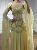 Classy A Line Strapless Blue Chiffon Beaded Prom Dresses Formal Dress 20th Birthday Outfits Prom Gown HZ0311