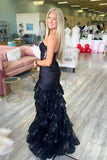 Mermaid Strapless Sequins Lace Appliques Prom Dress 2026 Formal Evening Gowns HZ0311