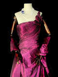 Vintage Mermaid One Shoulder 2000s Pink With Cape Senior Prom dresses High School Formal Dress HZ0311