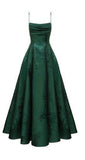 Elegant Prom Dress A-Line Spaghetti Strap Dark Green Satin Sleeveless Evening Dress Backless Formal Party Gowns HZ0311