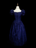 Vintage Ball Gown Royal Blue 1980s With Appliques College Formal Outfit Prom Graduation Dresses For Teens HZ0311