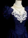 Vintage Ball Gown Royal Blue 1980s With Appliques College Formal Outfit Prom Graduation Dresses For Teens HZ0311