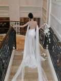Simple Mermaid Off The Shoulder Tulle White Wedding Dress With Pleated Ruched Fairytale Brides Gown Wedding Dresses HZ0311