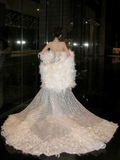 Sexy Mermaid High Neck Silver Sequin Wedding Dress With Beaded Fairytale Brides Gown Wedding Dresses HZ0311