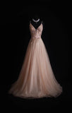 Retro A Line Spaghetti Strap Blush Pink 90s Tulle Long Prom Dresses Inspo 18th Birthday Outfits Formal Dress HZ0311
