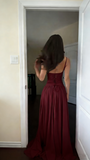 Elegant Mermaid Spaghetti Straps Chiffon Pink Long Prom Dresses Formal Party Gowns Vestidos De Dia HZ0311