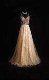 Retro A Line Spaghetti Straps Tulle Beaded Bodice 1950s Long Prom Dresses Inspo 18th Birthday Outfits Formal Dress HZ0311