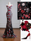Modest Mermaid Sweetheart Black Tulle With Appliques Long Prom Dresses Impress 18th Birthday Outfits Party Gown HZ0311