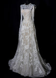Luxurious Wedding Dresses A line Scoop Neck With Lace Brides Dress Fitted Bridal Gowns HZ0311