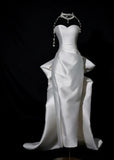 Plain Wedding Dresses Sheath Sweetheart Satin Pleated Brides Dress Fitted Long Bridal Gowns HZ0311