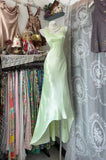 Vintage Mermaid Mint Green Satin Sleeveless Senior Prom dresses High School Formal Dress HZ0311