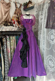 Charming A Line Spaghetti Strap Grape With Cape Long Prom Dresses Evening Outfits Formal Dress HZ0311