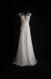 Retro A Line Scoop White Chiffon Long Prom Dresses Inspo 18th Birthday Outfits Formal Dress HZ0311