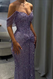 Modest Senior Prom Dresses High Schools Inspiration Mermaid Sweetheart Lilac Sequins Semi Formal Grad Long Prom Dress For Teens HZ0311