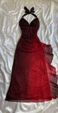 Elegant A line Halter Royal Blue Chiffon Ombre Evening Women Party Dresses Long Formal Prom Dresses 16 Birthday Gown HZ0311
