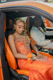 Stunning Mermaid Sweetheart Orange Sequin Black People Prom Dresses Inspiration Unique Party Formal Graduation Dress HZ0311