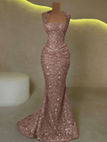 Modest Senior Prom Dresses High Schools Inspiration Mermaid Halter Gold Sequin With Pleated Semi Formal Grad Long Prom Dress For Teens HZ0311
