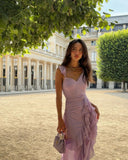 Princess Mermaid Sweetheart Lilac Chiffon Prom Dress With Layers Prom Gown HZ0311