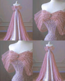 Beautiful A line Off The Shoulder Sequin Pink Prom Dresses Inspiration Prom Dress Princess Graduation Dress HZ0311