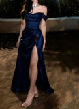 Classy & Ethereal Prom Dresses Inspiration 2026 Mermaid Off The Shoulder Evening Dress Royal Blue Prom Dress With Scarf For Teenagers High Schools HZ0311