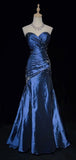 Sexy Sweetheart Sleeveless Mermaid Satin Long Prom Dresses For Party Vestidos De Dia HZ0311